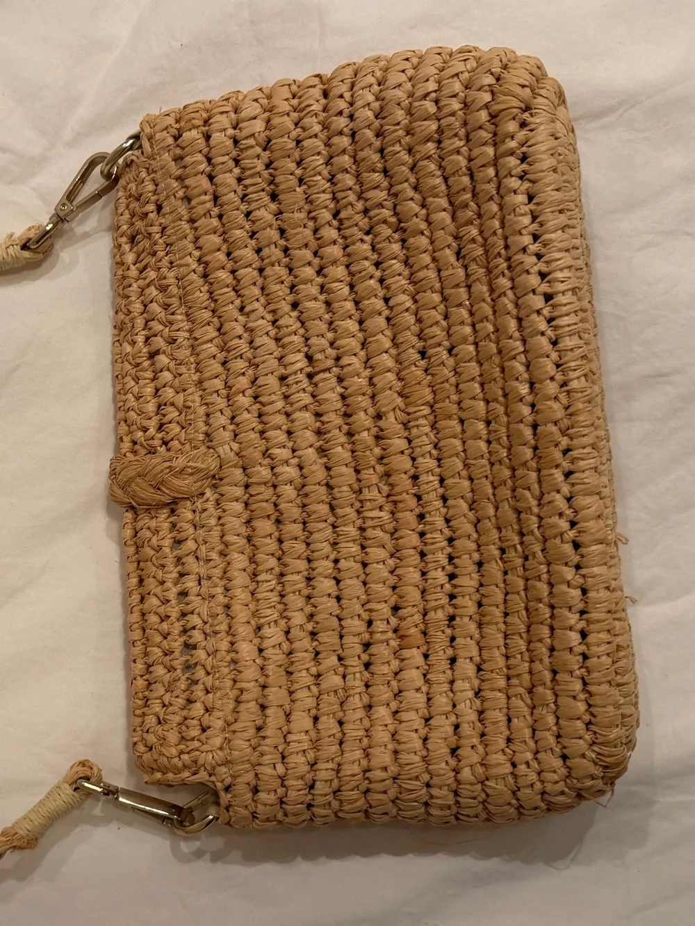 l*space Woven Raffia Tassel Shoulder Bag in Natural Tan